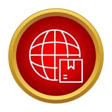 Global shipping logistics icon representing worldwide delivery Illustrazione stock