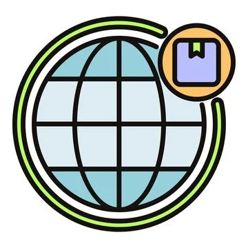 Global shipping logistics icon representing worldwide delivery Stock Illustration