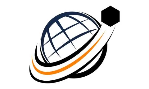 Global Shipping Logo Design Template Vector 库存插图
