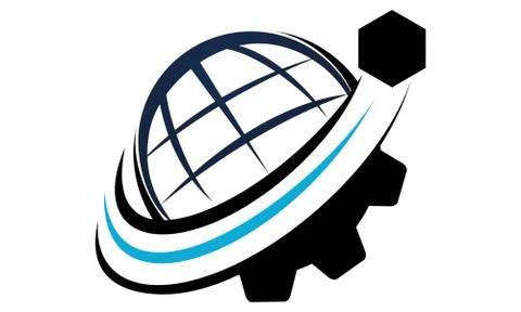 Global Shipping Logo Design Template Vector 库存插图