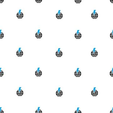 Global Shock Flat Vector Seamless Pattern Stock Illustration