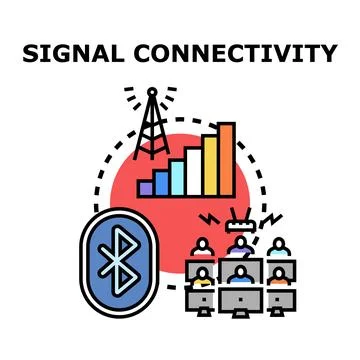 Global signal connectivity ensuring network communication technology Stock Illustration