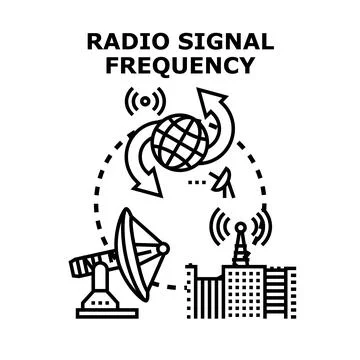 Global signal frequency transmitting and receiving concept Stock Illustration