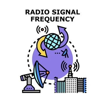 Global signal frequency transmitting and receiving concept Stock Illustration