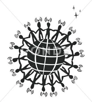 Global social media network Stock Illustration