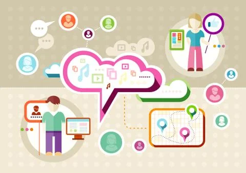 Global social network abstract scheme Stock Illustration