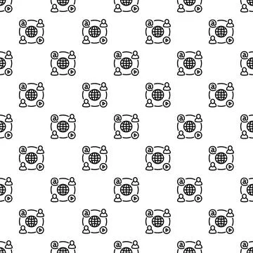Global social network pattern connecting people and media Stock Illustration