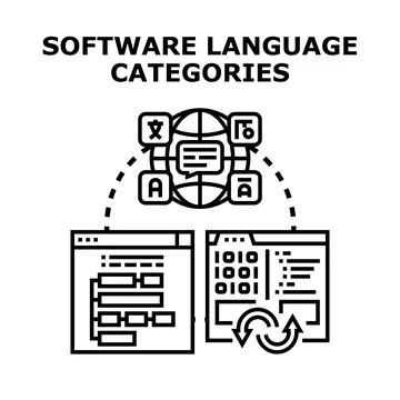 Global software development linking programming languages and translation 스톡 일러스트