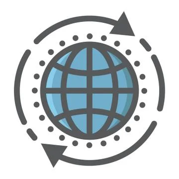 Global solution filled outline icon, seo Stock-Illustration