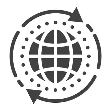 Global solution glyph icon, seo and development, Stock-Illustration