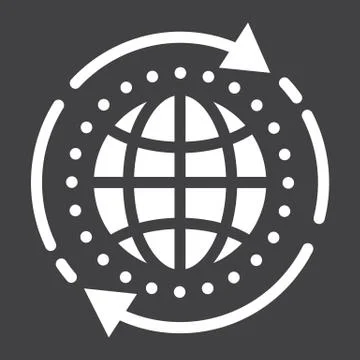 Global solution glyph icon, seo and development Stock-Illustration