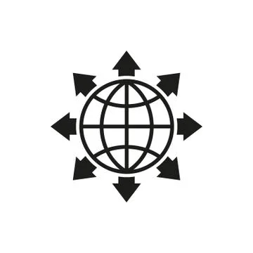 The global solution icon. WWW and browser, development, search, SEO symbol. UI 스톡 일러스트