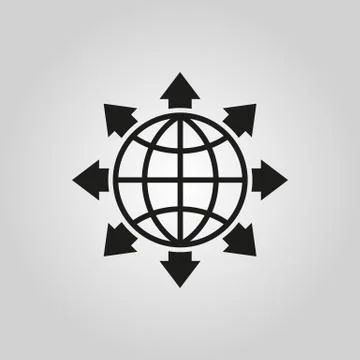 The global solution icon. WWW and browser, development, search, SEO symbol. UI 스톡 일러스트