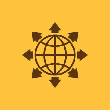 The global solution icon. WWW and browser, development, search, SEO, global Stock Illustration