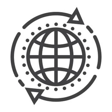 Global solution line icon, seo and development, Stock-Illustration