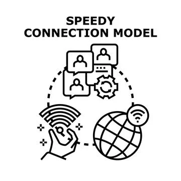 Global speedy connection model for networking and communication Stock Illustration