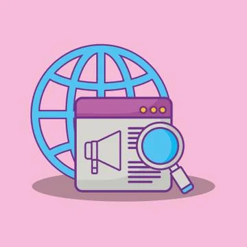 Global sphere and lupe Illustrazione stock