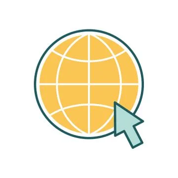 Global sphere with cursor line and fill style icon vector design Stock Illustration