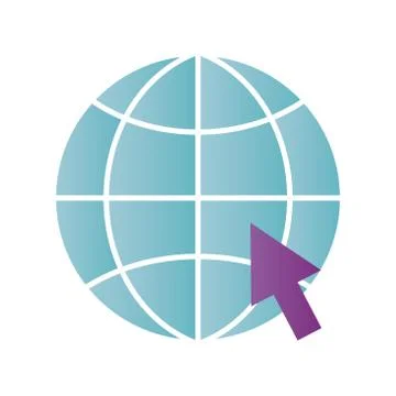 Global sphere with cursor vector design Stock Illustration