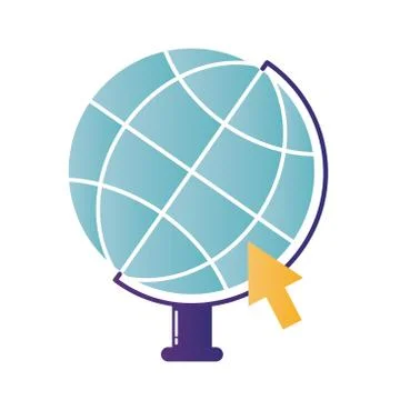 Global sphere with cursor vector design Stock Illustration