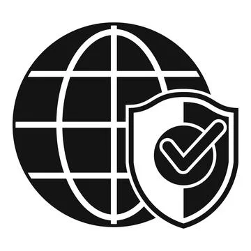 Global SSL certificate icon simple vector. Safe data 库存插图
