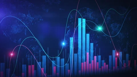 Global stock market data analysis and trading chart Stock Footage 335889047