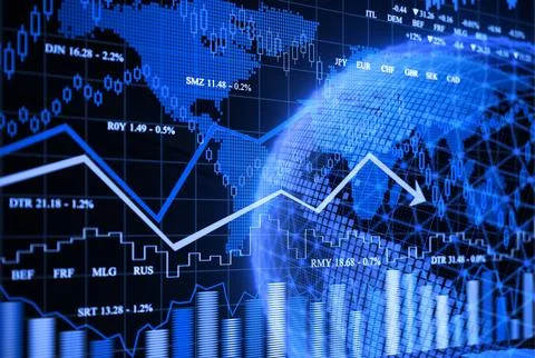 Global Stock Market Data Visualization 스톡 일러스트