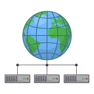 Global storage network icon, cartoon style 스톡 일러스트