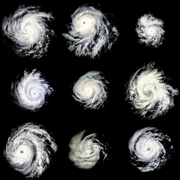 Global storm space vortex collection. Elements of this image furnished by NAS Illustrazione stock