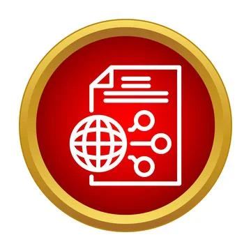 Global strategy data analysis report document icon Illustration