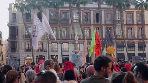 Global strike for planet, people protesting during fridays for future. Video stock 116781834