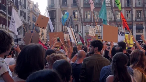 Global strike for planet, people protesting during fridays for future. Stock Footage 116810678