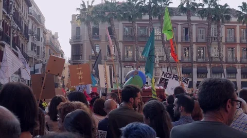 Global strike for planet, people protesting during fridays for future. Video stock 116813356