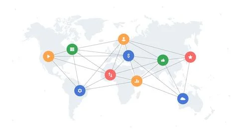 Global structure at map vector concept Stock Illustration