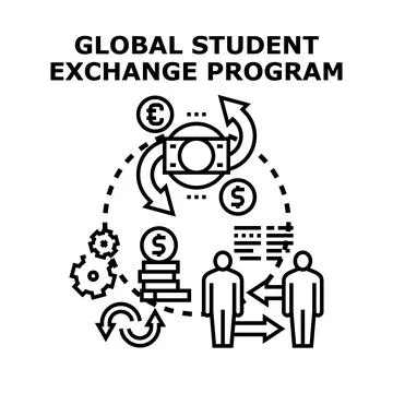 Global student exchange program vector concept Stock Illustration