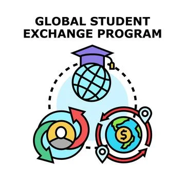 Global student exchange program vector illustration Stock Illustration
