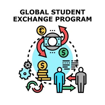 Global student exchange program vector concept Stock Illustration