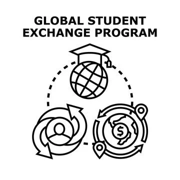 Global student exchange program vector illustration Stock Illustration