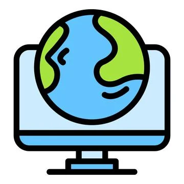 Global studying course icon vector flat Stockillustratie
