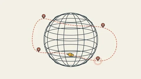 Global Supply Chain Animation With Wireframe Earth And Location Pins Stock-Footage 340745631