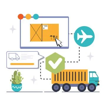 Global Supply Chain concept. Flat vector illustration 스톡 일러스트