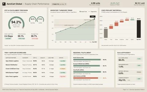 Global Supply Chain Performance Dashboard with Logistics Data and Analytics Stock Illustration