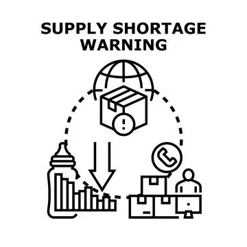 Global supply chain shortage warning for product delivery Stockillustratie