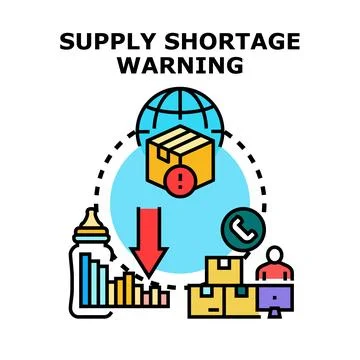 Global supply chain shortage warning for product delivery Stockillustratie