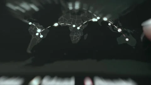 Global Supply Network Nodes Across World Map Stock Footage 339406381