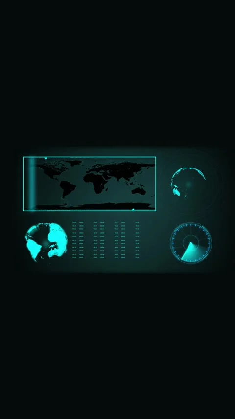 Global surveillance system digital hud interface sci fi radar motion graphi.. Stock Footage 344285121