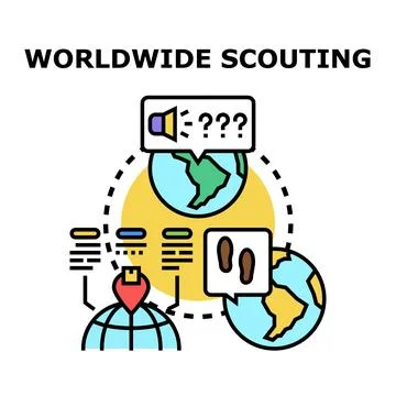 Global talent acquisition, scouting, and recruitment process Stock Illustration