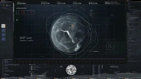 Global Target Location Tracing Analysis Via High Tech Spy Software Interface Stock Footage 189227385