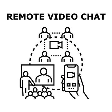 Global team connecting through remote video meeting Stock Illustration