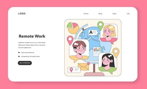 Global teamwork concept. Flat vector illustration. Stock Illustration